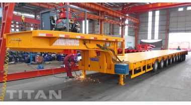 10 Axle 32 Meters Extendable Trailer for Wind Tower Transport will be sent to Vietnam