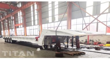 100T Folding Neck Lowboy Trailer will be shipped to Ghana Accra