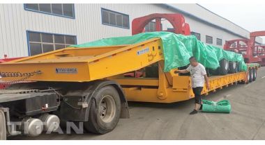 3 Line 6 Axle 150 Ton Lowboy Gooseneck Trailer will be sent to Lagos