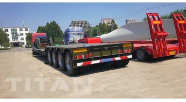 4 Axle 80 Ton Removable Gooseneck Trailer will export to Namibia