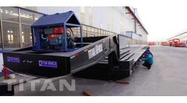 4 Axle 100 Ton Detachable Gooseneck Lowboy Trailer will be shipping to Senegal