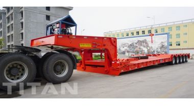 5 Line 10 Axle Lowboy Gooseneck Semi Trailer will export to Mauritius