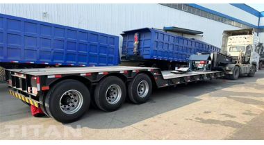 Tri Axle 80 Ton Removable Gooseneck Trailer Ready Ship to Kenya