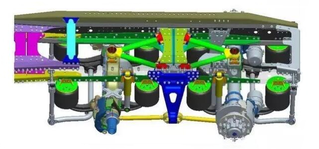 single axle 4 airbag suspension