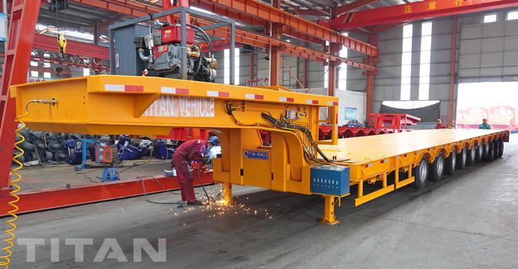 10 Axle 32 Meters Extendable Trailer for Wind Tower Transport in Vietnam