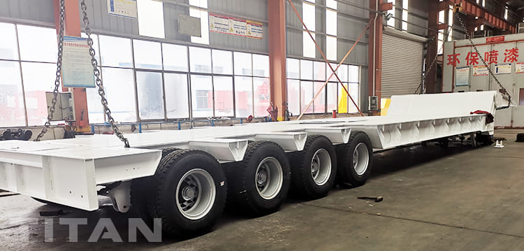 100T Folding Neck Lowboy Trailer for Sale in Ghana Accra