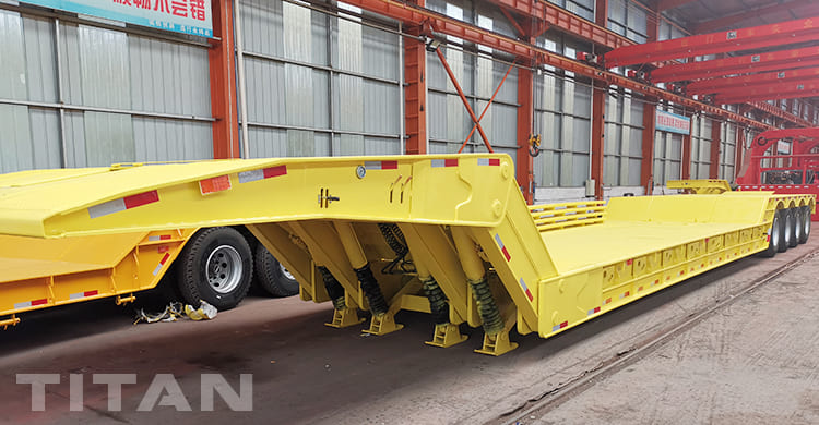 100 Ton 4 Axle Front Loading Low Bed Trailer 
