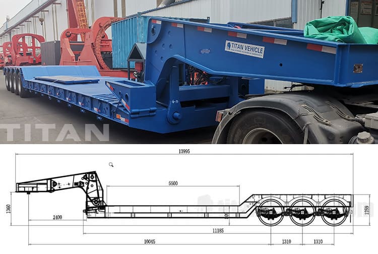 60 Ton 3 Axle Gooseneck Detach Trailer for Sale in Eritrea