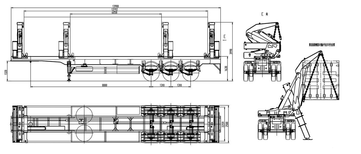 40Ft Side Loader Truck Trailer Price