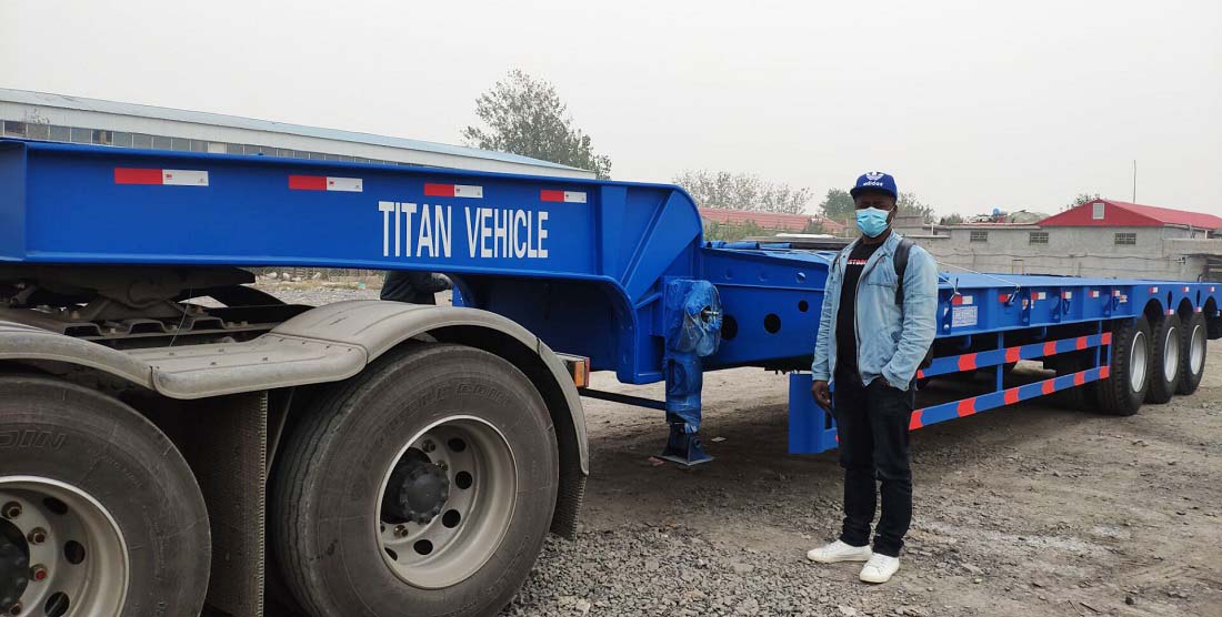 TITAN VEHICLE Customer Visiting for Low Bed Semi Trailer