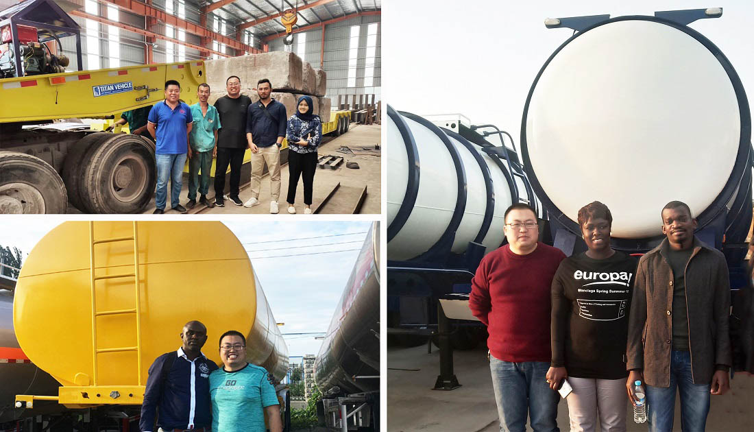 TITAN VEHICLE Customer Visiting for Low Bed Semi Trailer