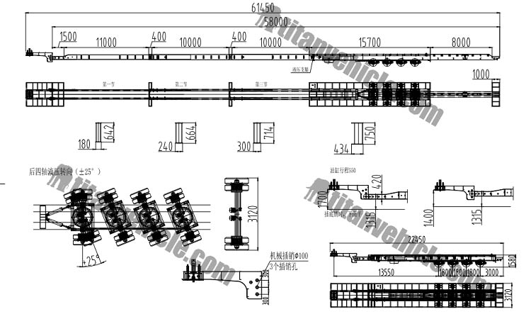 Wind Turbine Blade Transport Adapter Trailer | Windmill Blade Extendable Trailer For Sale