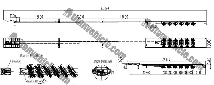 Wind Turbine Blade Transport Adapter Trailer | Windmill Blade Extendable Trailer For Sale