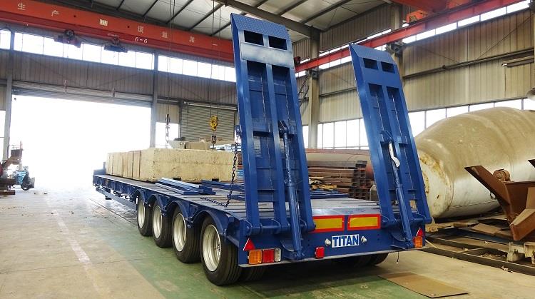 100T Lowbed for Sale 4 Axle Lowbed Trailer