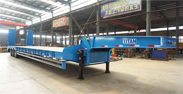 Low Bed Semi Trailer 80 Tons Capacity