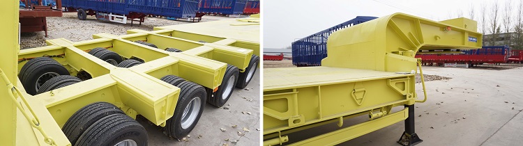 4 Line 8 Axle 150 Ton Heavy Load Lowbed Trailer Truck for Sale in Mozambique