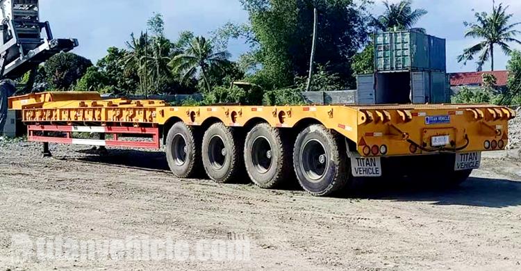 China 100 Ton 4 Axle Low Bed Trailer for Sale - TITAN Vehicle