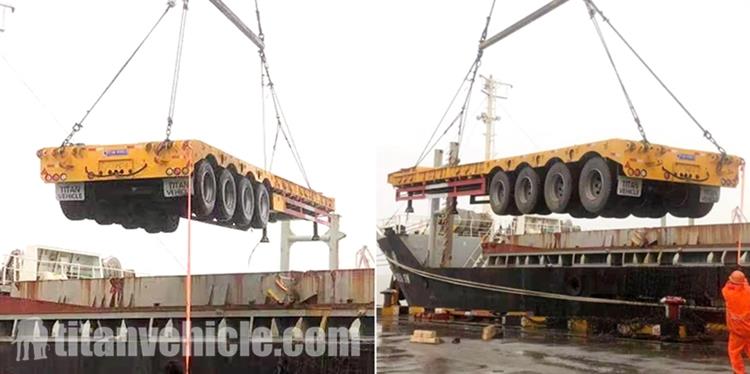 China 100 Ton 4 Axle Low Bed Trailer for Sale - TITAN Vehicle
