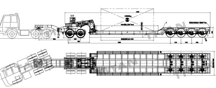 150 ton Detach Trailer details drawing