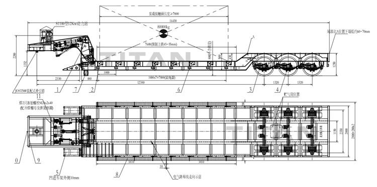 Front Loading Low Loader | 50 Ton Detachable Lowboy Gooseneck Trailer for Sale