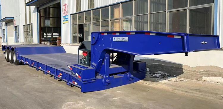 3 Axle 40Ft Gooseneck Lowboy for Sale | 80 Ton Hydraulic Detachable Gooseneck Lowboy Trailer