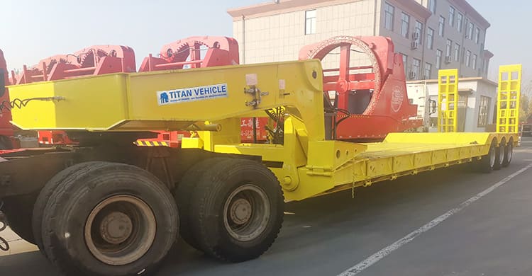 80T Tri Axle Removable Gooseneck Trailer with Ladders for Sale in Guinea