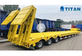 100 ton lowbed trailer with folding ramp